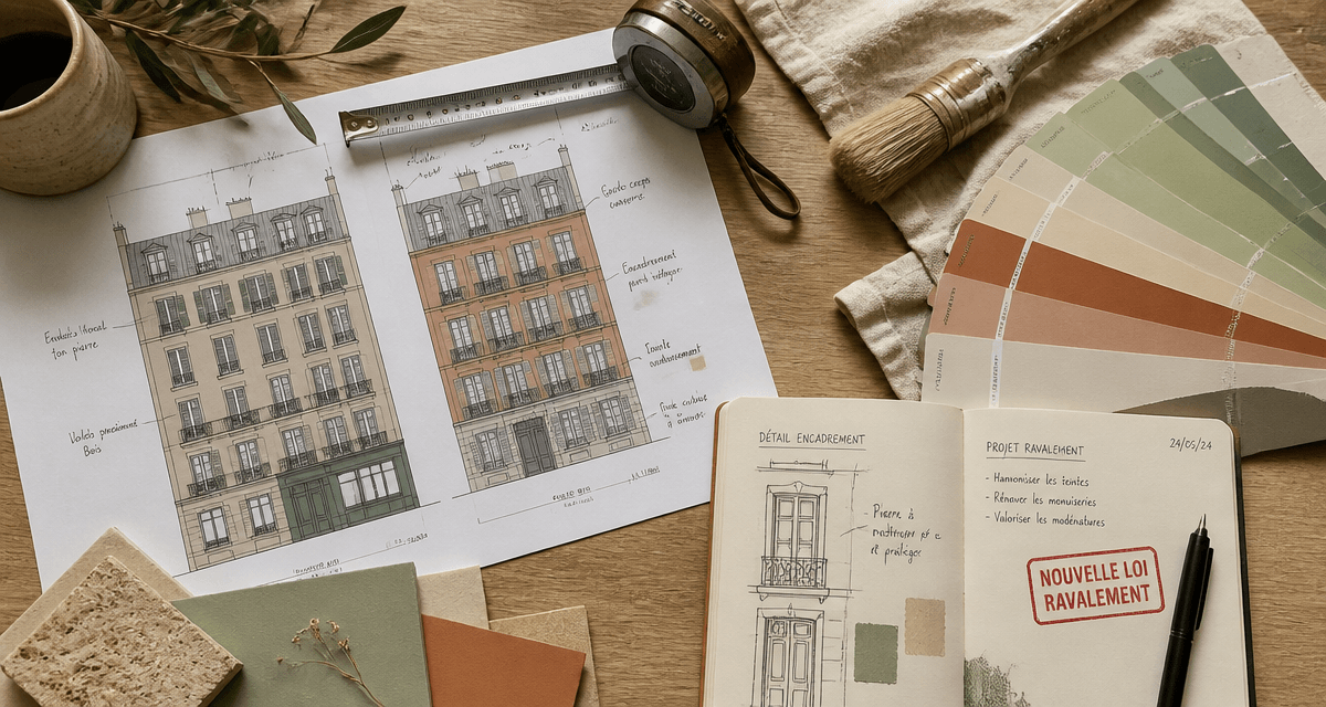 nouvelle loi ravalement de façade plans architecte