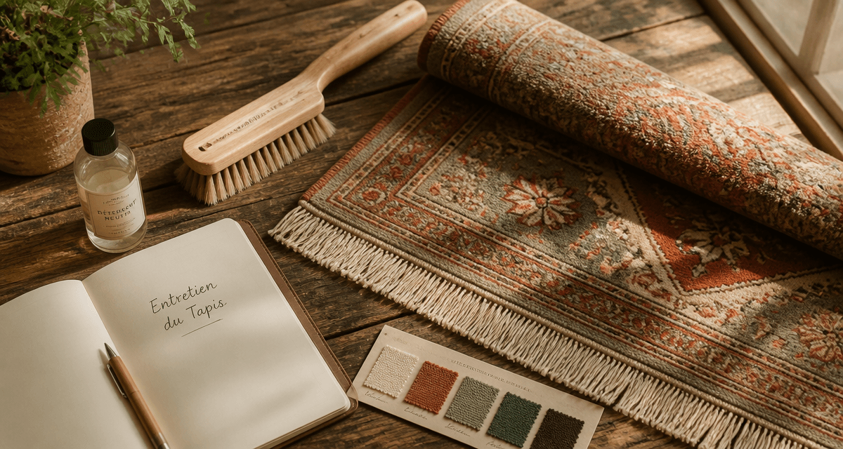 ou faire nettoyer un tapis avec brosse et détergent sur table