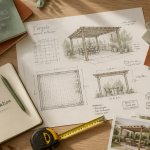 plans pergola démontable sans autorisation sur bureau architecte