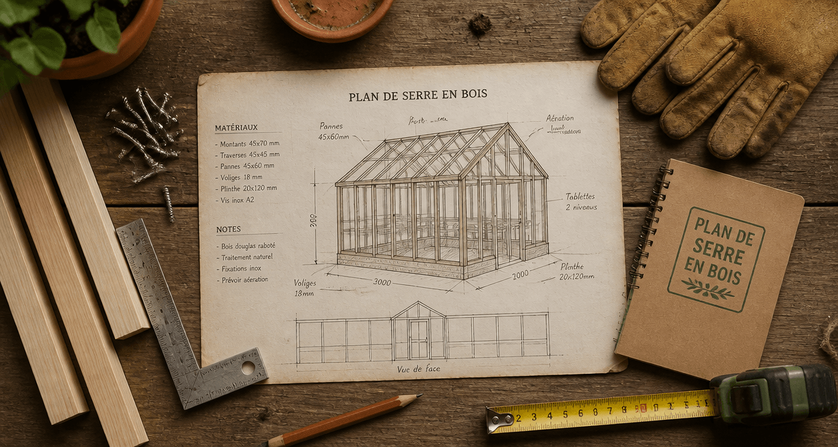 plan serre en bois pdf gratuit sur établi avec outils