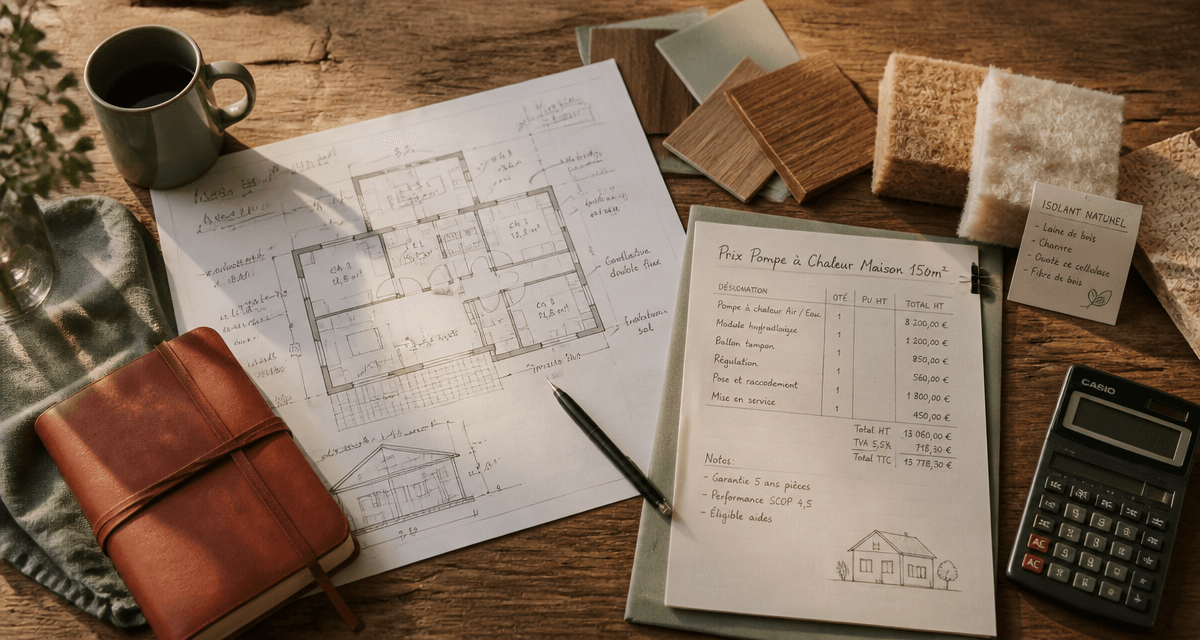 prix pompe à chaleur maison 150m2 devis plans