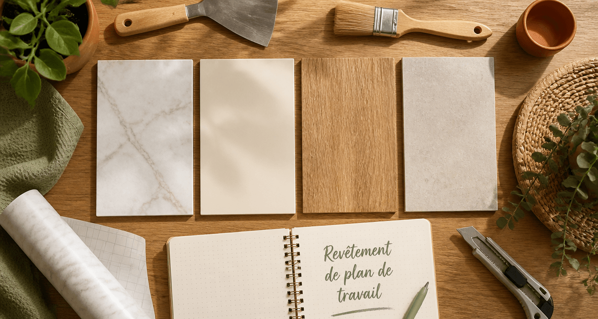 revêtement de plan de travail cuisine échantillons matériaux