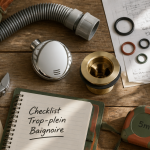 trop plein baignoire outils et bonde sur plan de travail