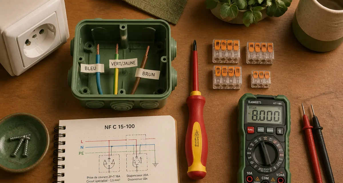 Comment brancher une plaque de cuisson : norme 32A et 6 mm² (boîte de connexion)