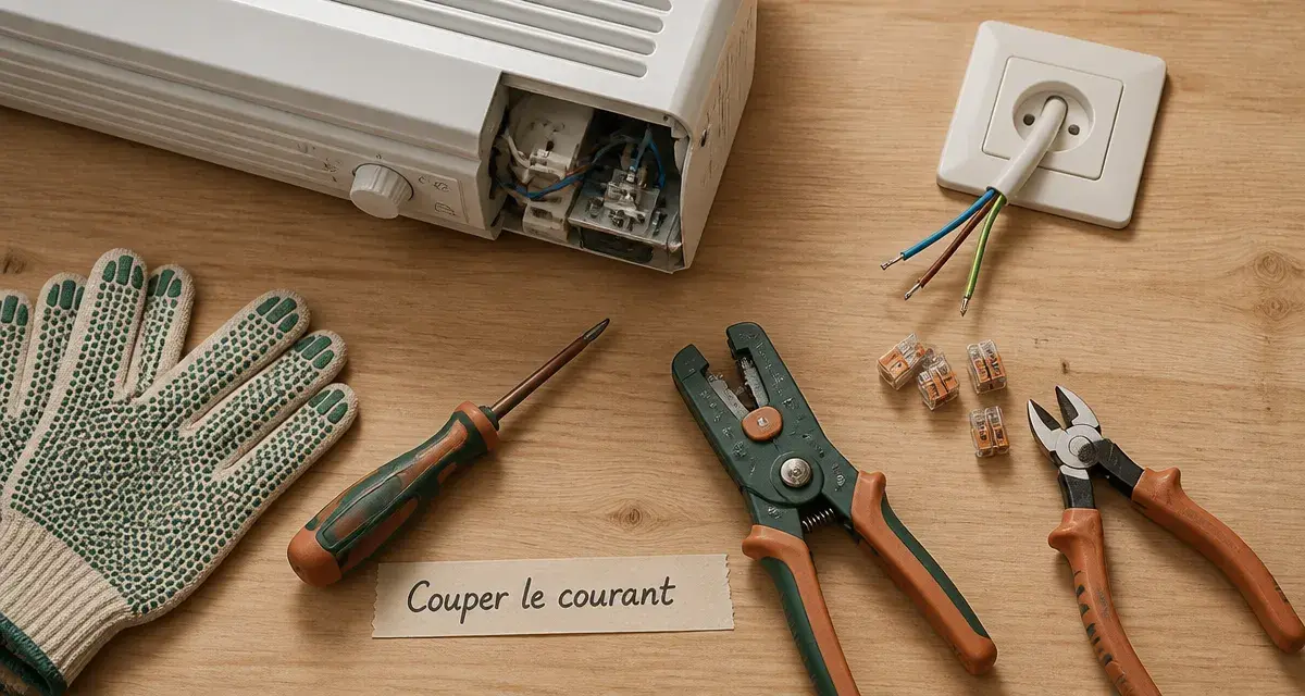 Comment brancher un radiateur électrique : câblage et connecteurs Wago près d’une sortie murale