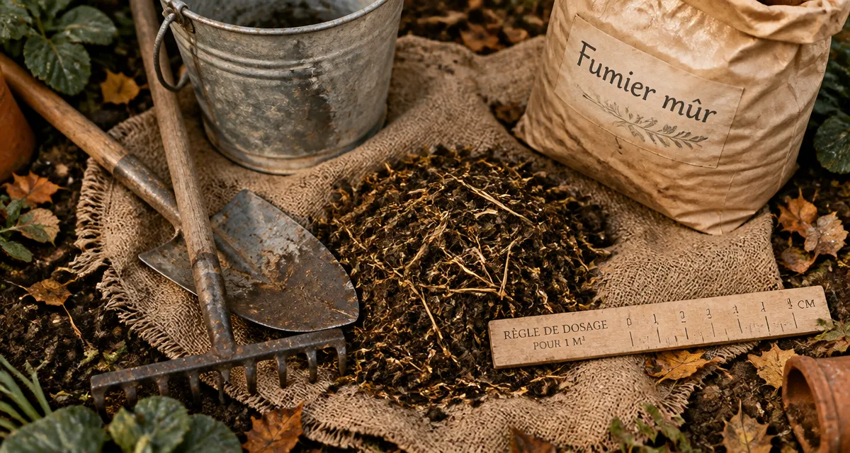 Quand mettre du fumier au jardin : fumier mûr, dosage pour éviter de brûler les racines