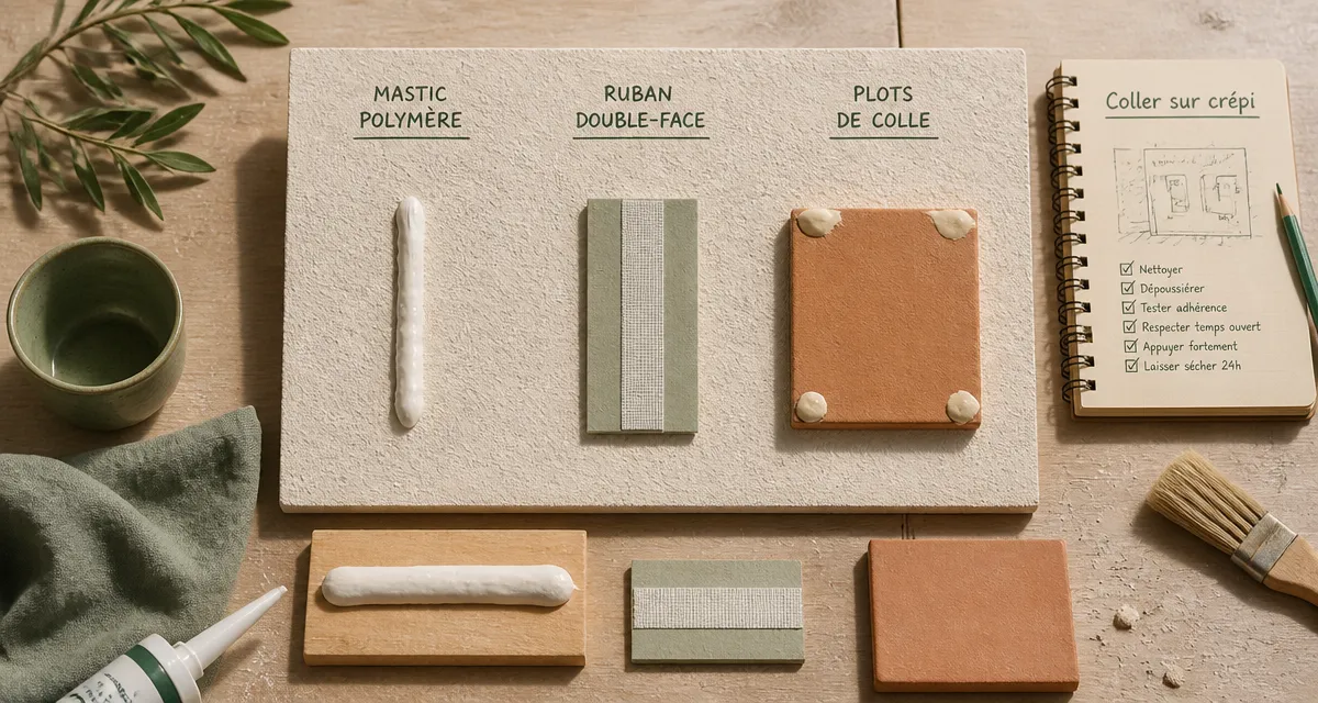 Que peut on coller sur du crépi : collage sans percer, textures
