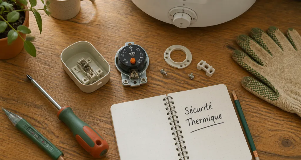 réarmer thermostat chauffe eau sur plan de travail