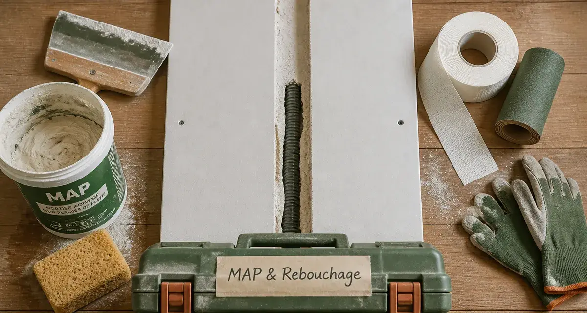 Reboucher saignée placo, méthode sans fissures