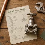 robinet auto perceur posé sur plan de travail avec outils