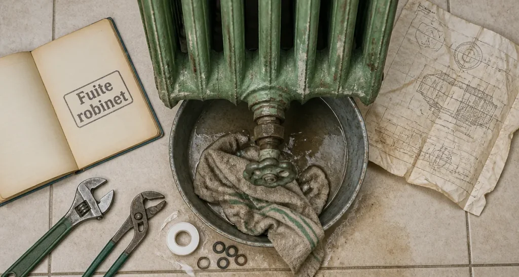 Robinet radiateur fuite : arrêt de l’eau et réparation