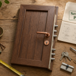serrure 4 points porte d'entrée sur table atelier