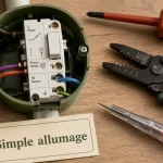 Cablage simple allumage : phase, neutre, retour lampe, terre