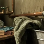Colmater une fuite d eau sous pression : ruban et mastic sur tuyau cuivre