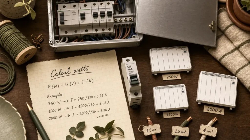 Combien de radiateur par disjoncteur 16A ? Calcul watts, puissance radiateurs et sécurité