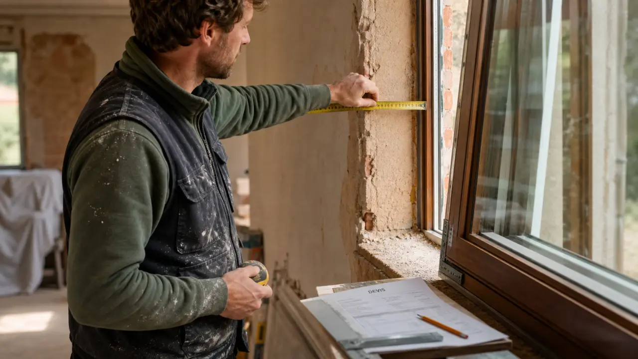 Fenetre double vitrage sur mesure PVC bois ou aluminium, artisan mesure une baie