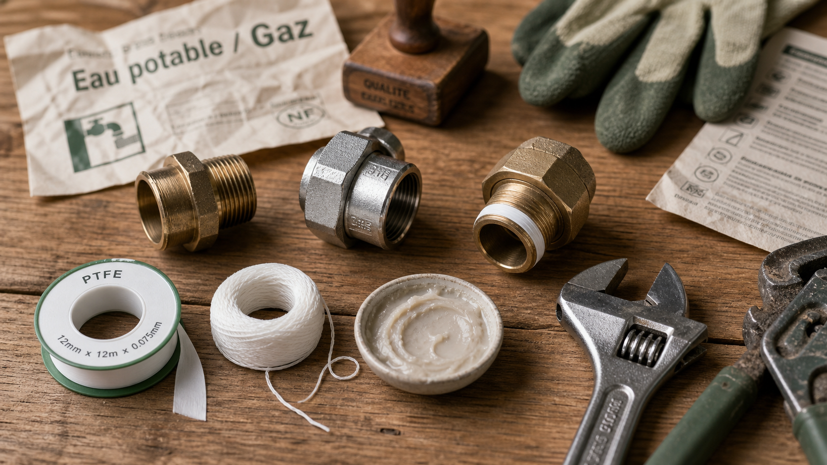 Joint filasse interdit : eau potable, gaz, chauffage