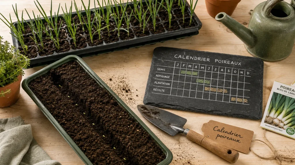 Quand planter les poireaux : semis en caissettes, calendrier des dates