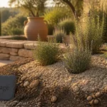 Aménagement jardin méditerranéen : sol drainant et paillage minéral, lavandes plein sud