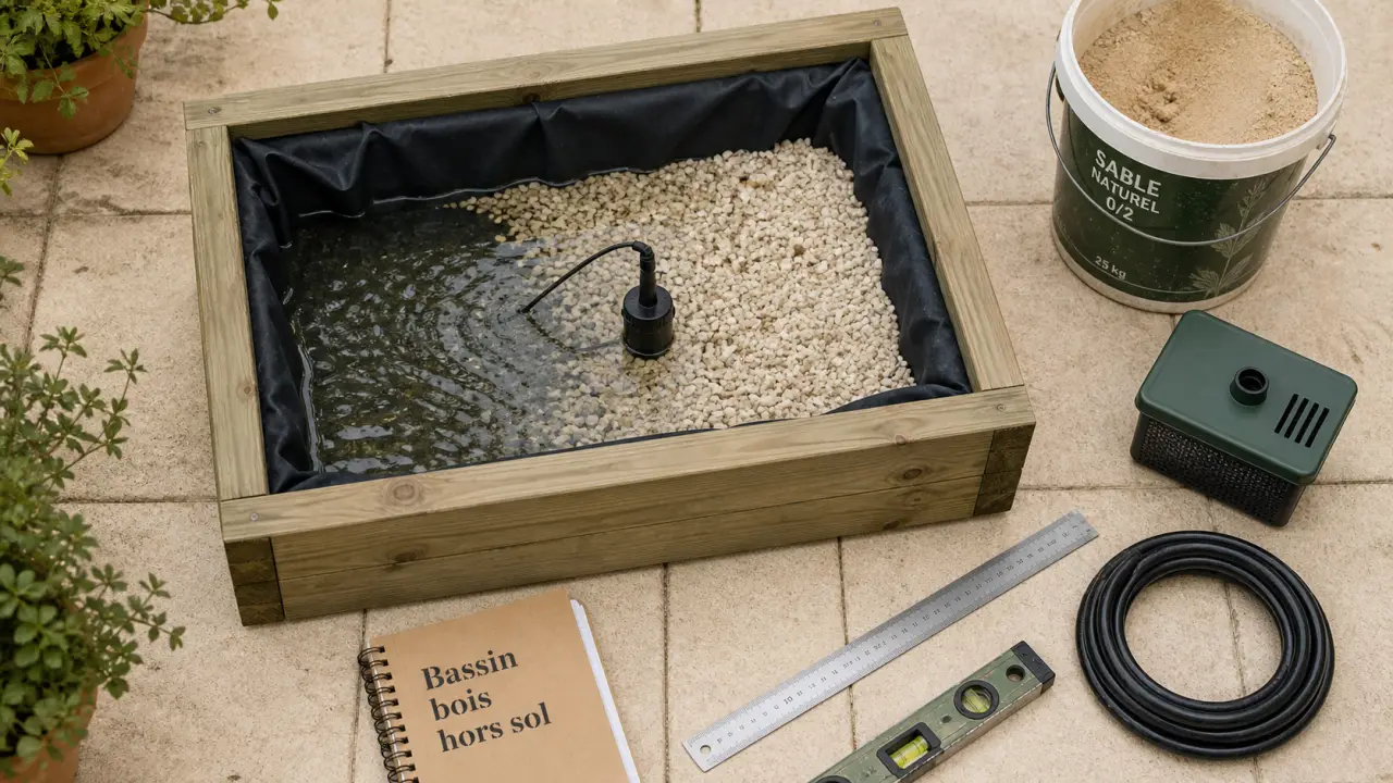 Bassin en bois hors sol sur terrasse : bois traité et filtration adaptée