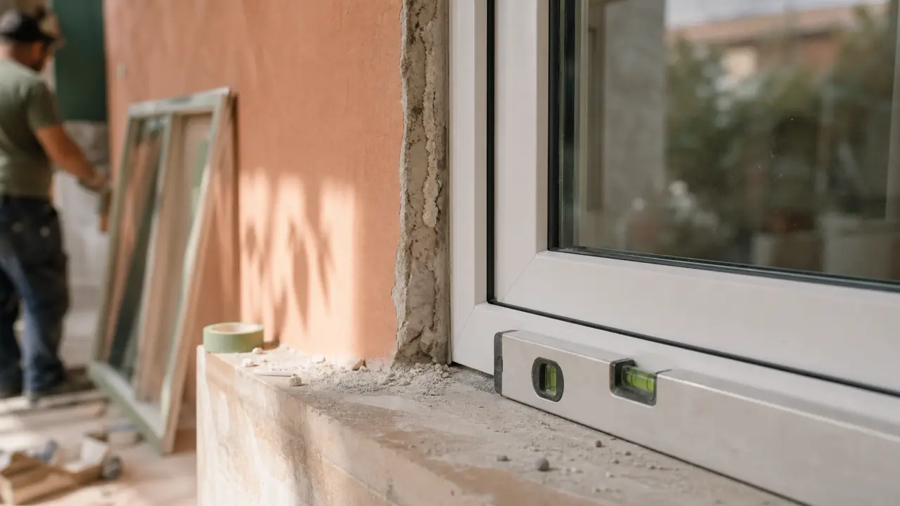 Fenêtres double vitrage pvc sur chantier, pose et joints