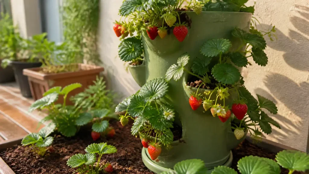 Pourquoi planter des fraisiers en hauteur ? Gouttière, tour ou pot