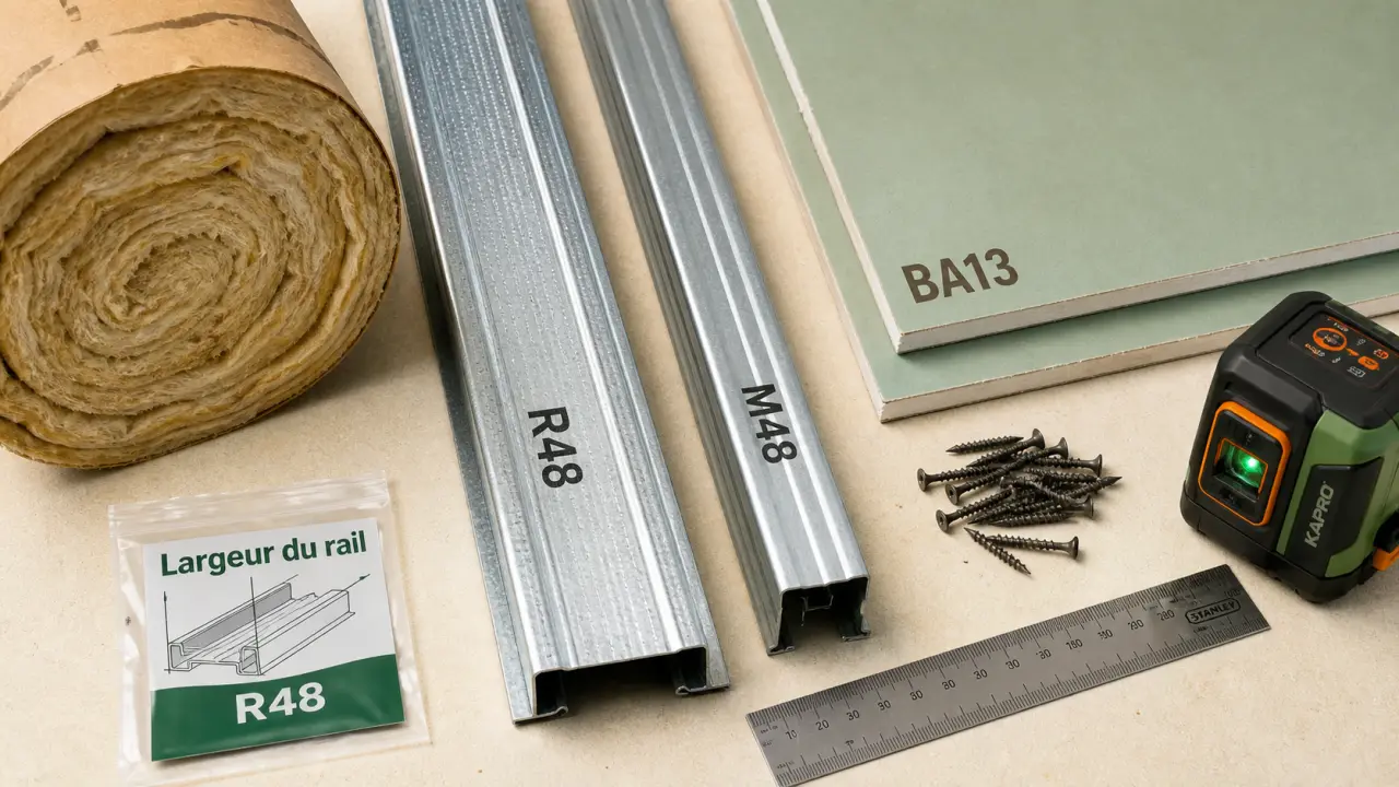 Railles pour placo R48 : bonnes dimensions pour cloison solide
