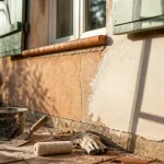 Solutions rénover ou embellir façade : enduit clair sur façade avec fissures