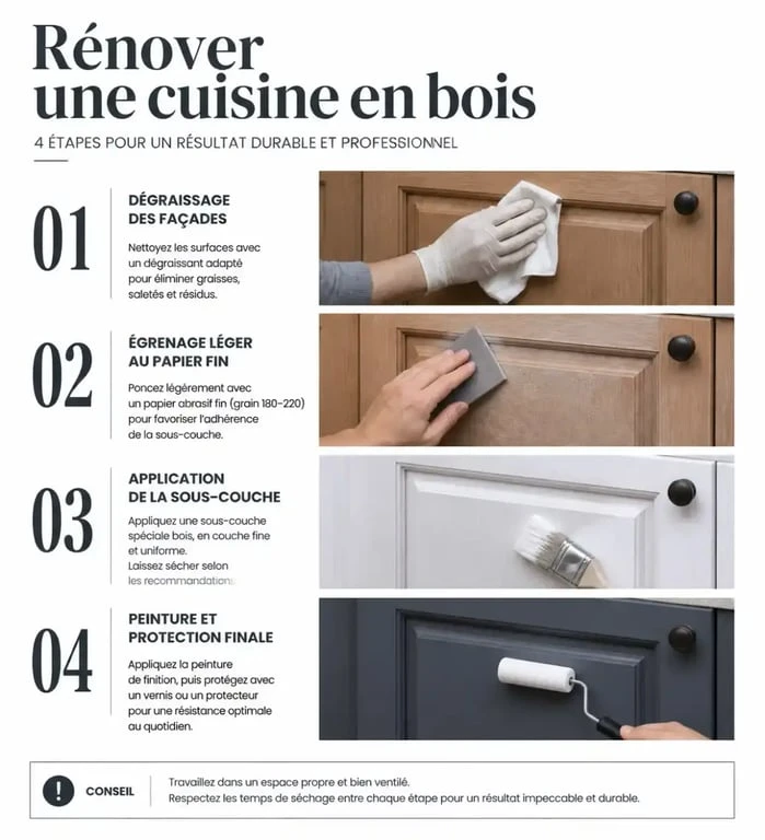 Rénover une cuisine en bois : étapes de préparation, peinture et protection