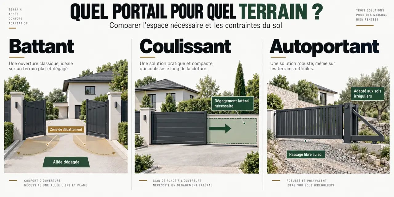 Comment choisir le portail idéal pour sécuriser votre jardin selon l’espace et la configuration du terrain