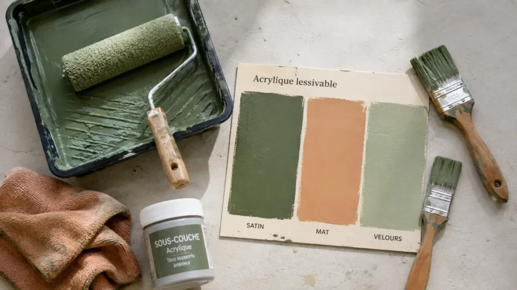 Peinture mur cuisine : l’acrylique satinée protège les murs sans alourdir la pièce