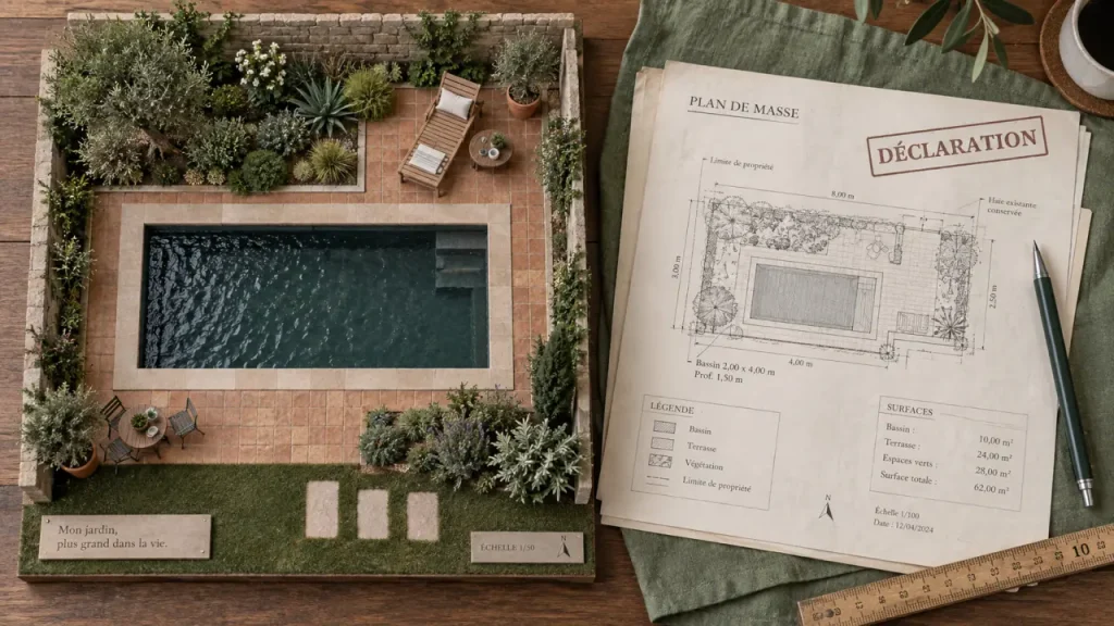Piscine sans permis de construire : 10 m², déclaration préalable et pièges du terrain