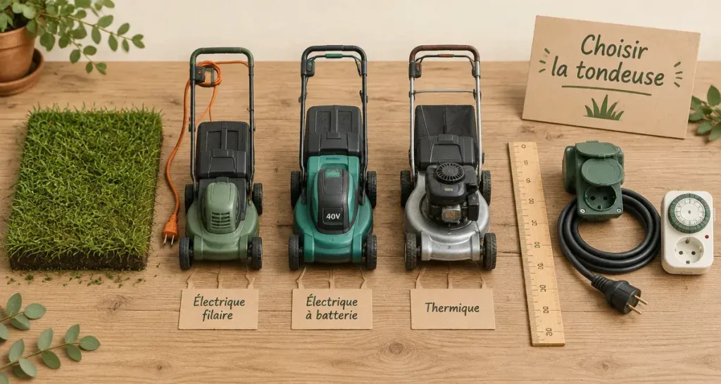 Tondeuse thermique ou électrique : la surface décide, pas la marque